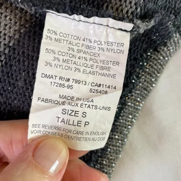 A Pea in the Pod Maternity Tunic Sweater Metallic Gray Stripe Long Sleeve Size S - Picture 10 of 11